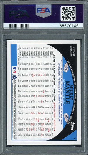 Mickey Mantle 2009 Topps Baseball Card #7 Graded PSA 10-Powers Sports Memorabilia