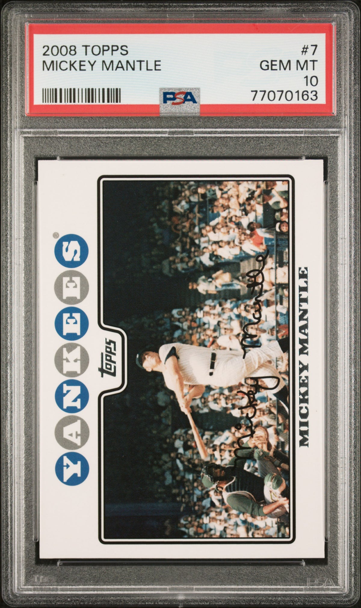 Mickey Mantle 2008 Topps Baseball Card #7 Graded PSA 10
