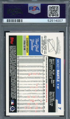 Mickey Mantle 2006 Topps Baseball Card #7 Graded PSA 10 GEM MINT