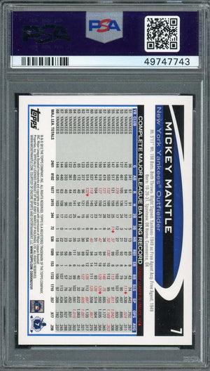 Mickey Mantle 2012 Topps Correct Baseball Card #7 Graded PSA 10 GEM MINT