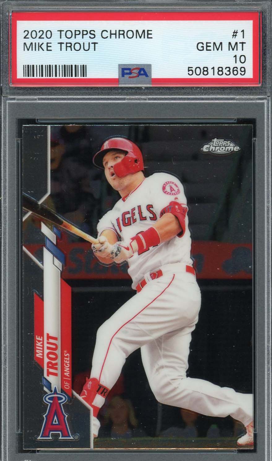 Mike Trout 2020 Topps Chrome Baseball Card #1 Graded PSA 10 GEM MINT-Powers Sports Memorabilia