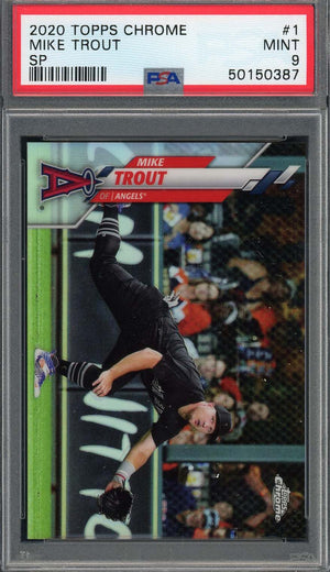 Mike Trout 2020 Topps Chrome SP Baseball Card #1 Graded PSA 9 MINT-Powers Sports Memorabilia