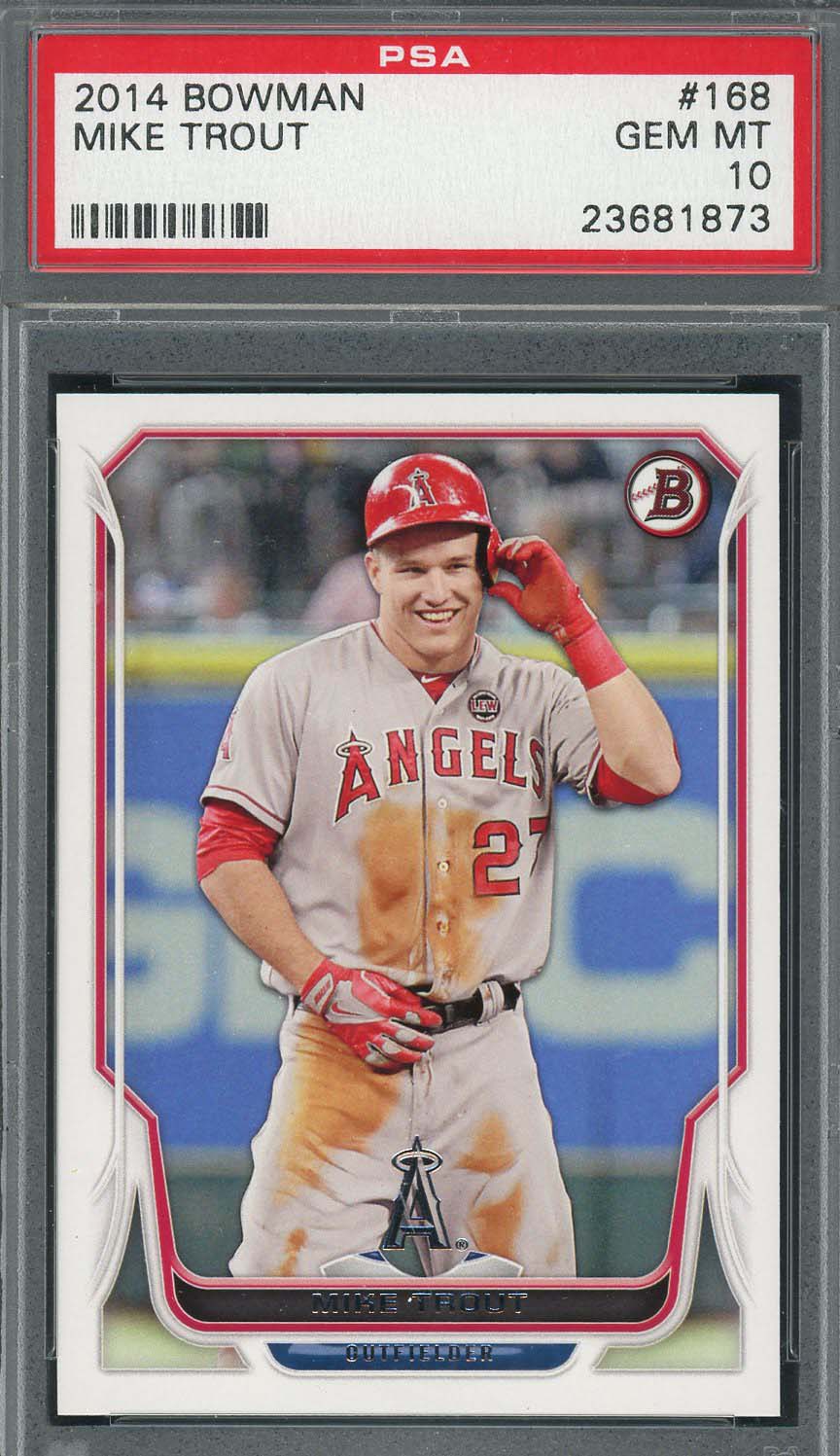 Mike Trout 2014 Bowman Baseball Card #168 classé PSA 10