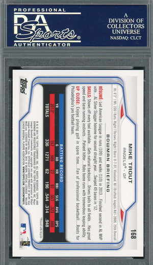 Mike Trout 2014 Bowman Baseball Card #168 classé PSA 10