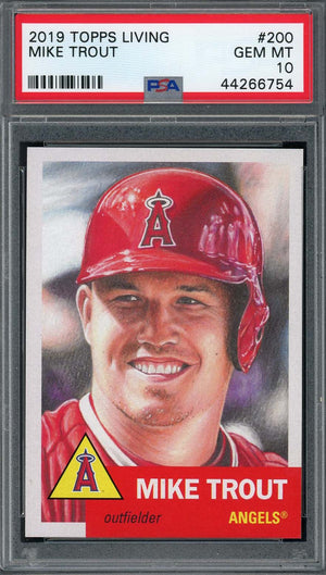 Mike Trout 2019 Topps Living Baseball Card #200 Graded PSA 10-Powers Sports Memorabilia