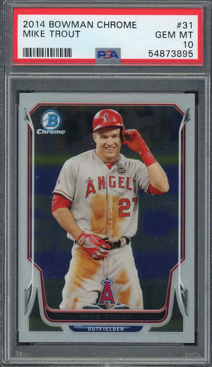 Mike Trout 2014 Bowman Chrome Baseball Card #31 Graded PSA 10-Powers Sports Memorabilia