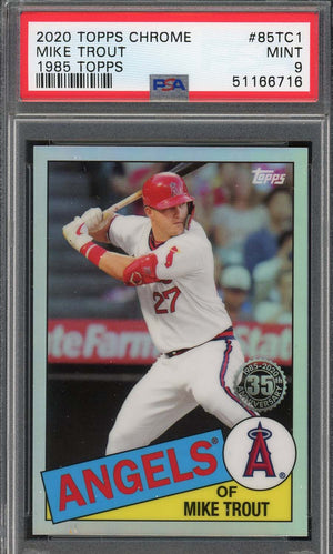 Mike Trout 2020 Topps Chrome 1985 Baseball Card #85TC1 Graded PSA 9 MINT-Powers Sports Memorabilia