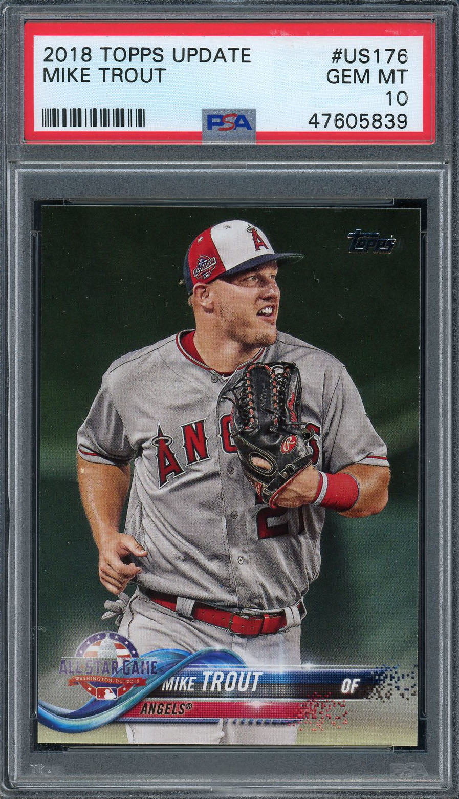 Mike Trout 2018 Topps Update Baseball Card #US176 Graded PSA 10 GEM MINT-Powers Sports Memorabilia
