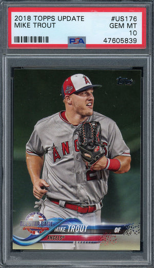 Mike Trout 2018 Topps Update Baseball Card #US176 Graded PSA 10 GEM MINT-Powers Sports Memorabilia