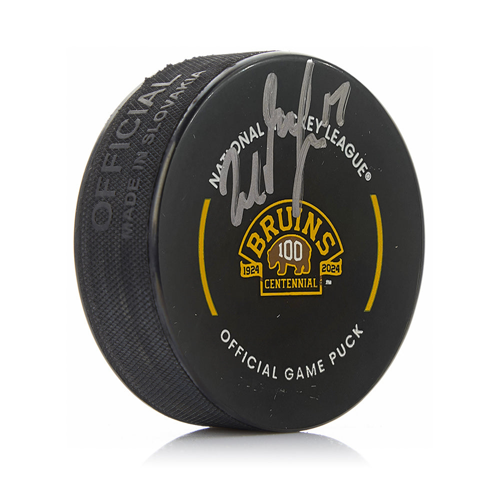 Milan Lucic Boston Bruins Signed 100th Anniversary Hockey Game Puck-Powers Sports Memorabilia