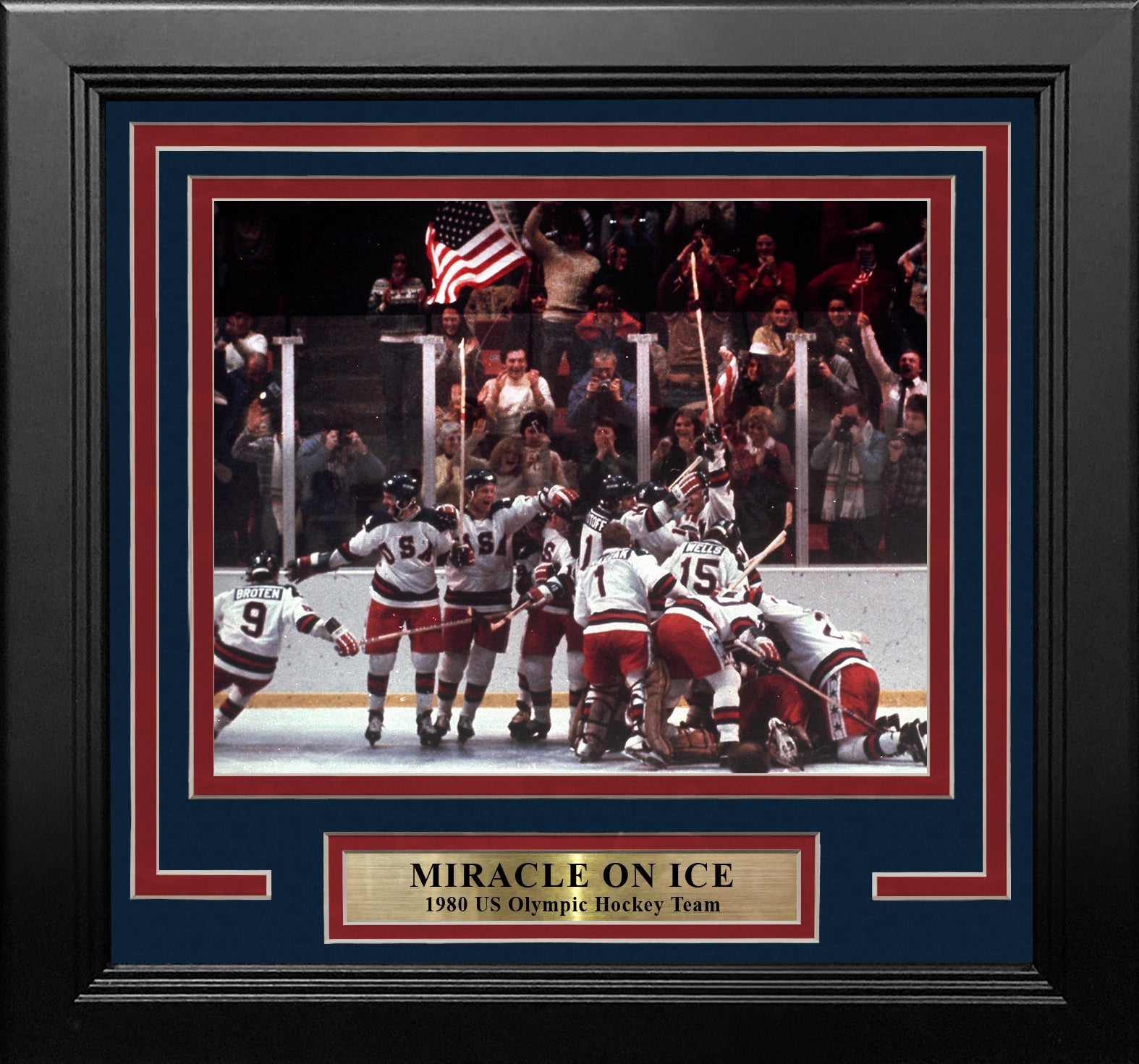 1980 USA Miracle on Ice Olympic Hockey Professionally Framed Photo-Powers Sports Memorabilia
