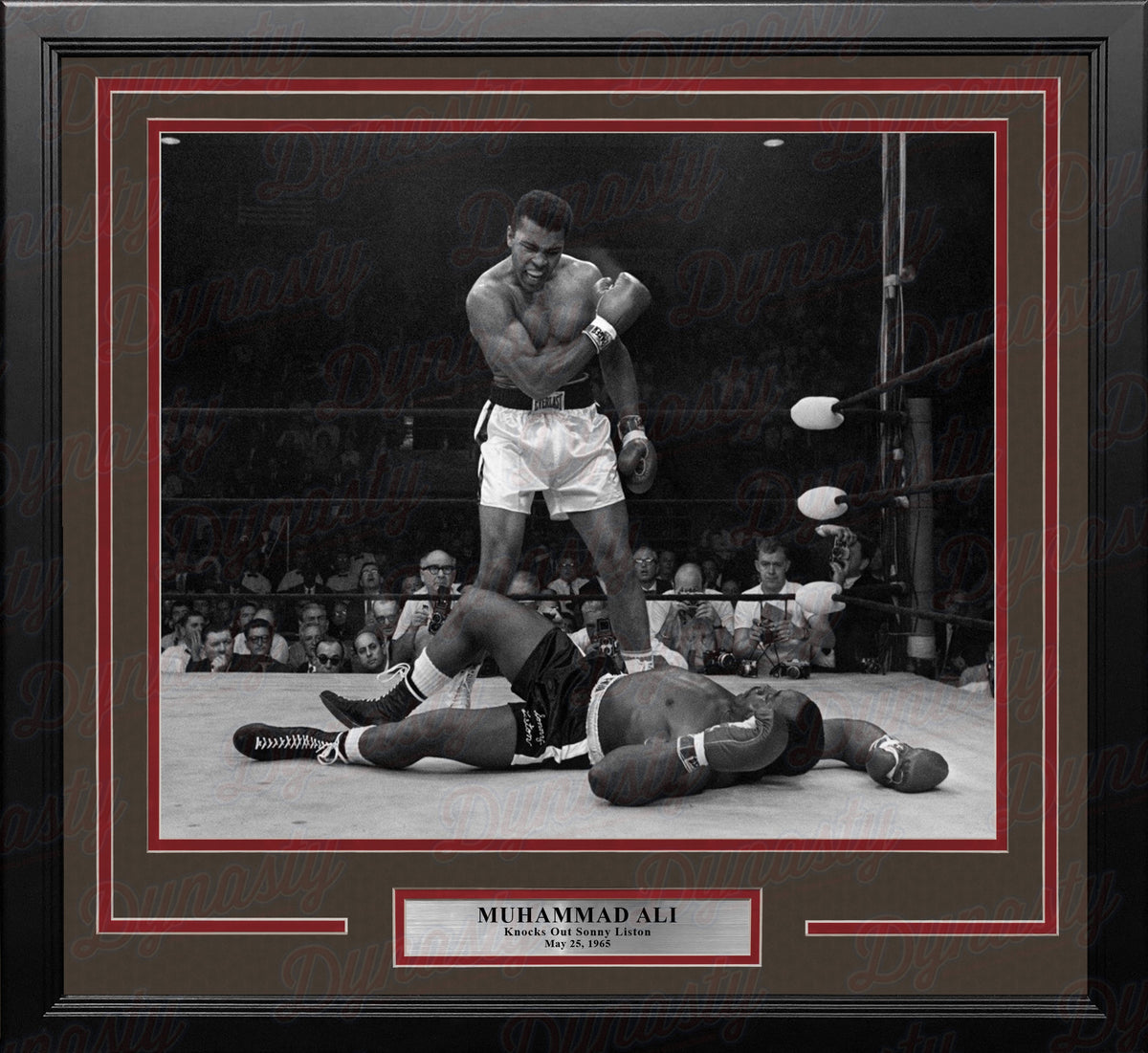 Muhammad Ali Knocks Out Sonny Liston Framed Boxing Display Photo-Powers Sports Memorabilia