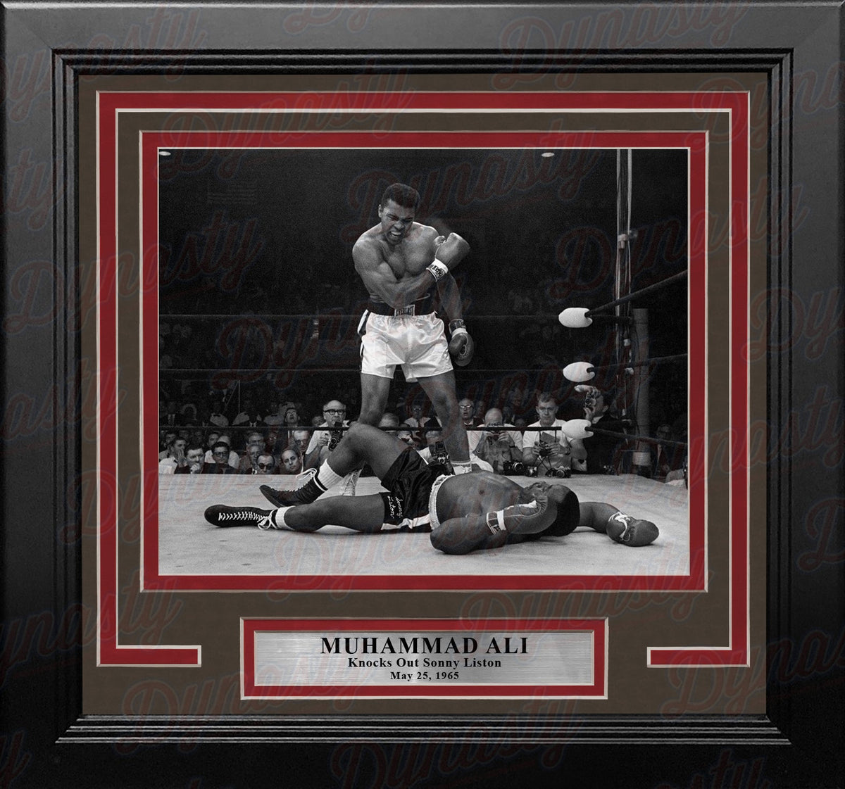 Muhammad Ali Knocks Out Sonny Liston Framed Boxing Display Photo-Powers Sports Memorabilia