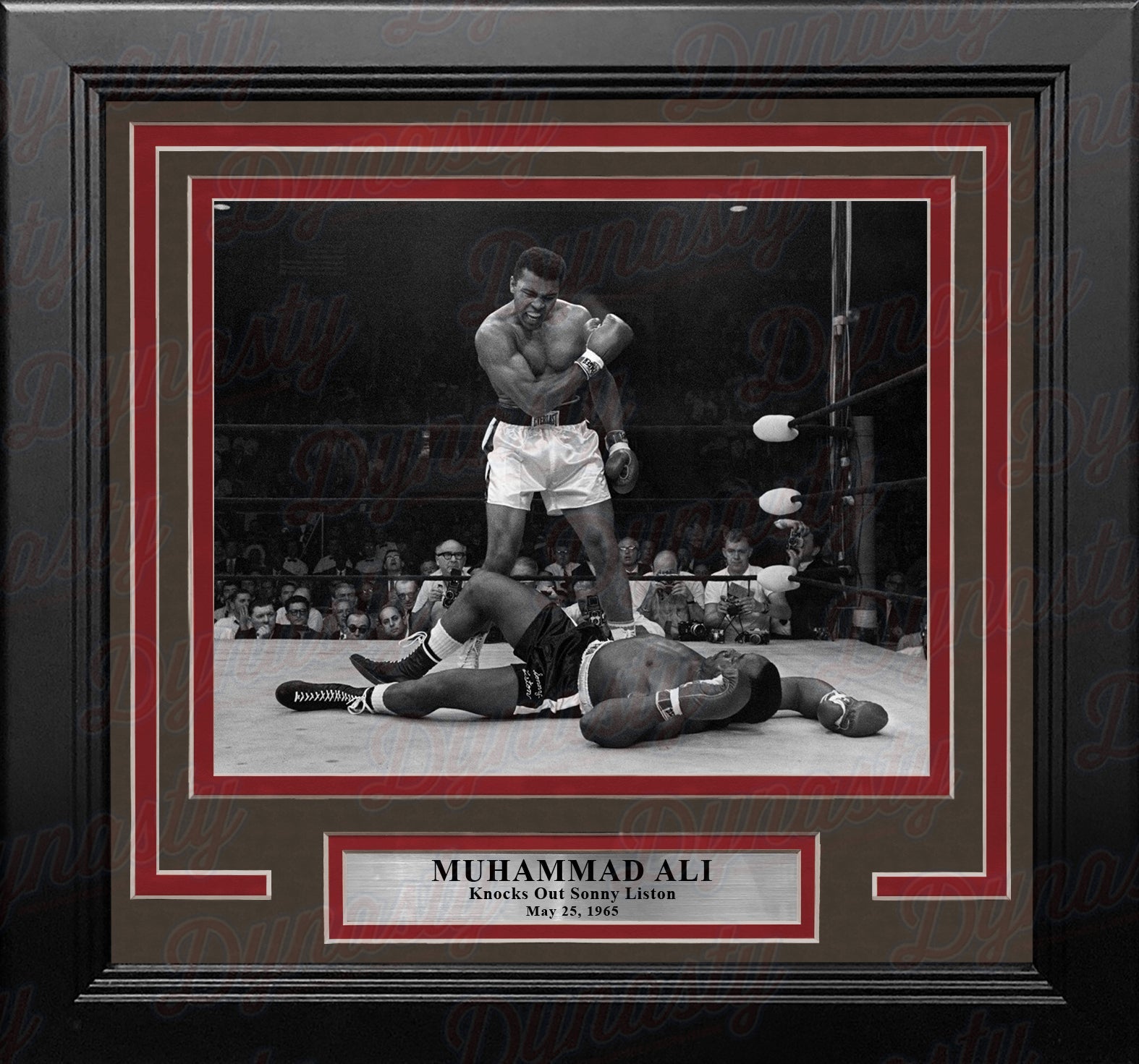 Muhammad Ali Knocks Out Sonny Liston Framed Boxing Display Photo-Powers Sports Memorabilia