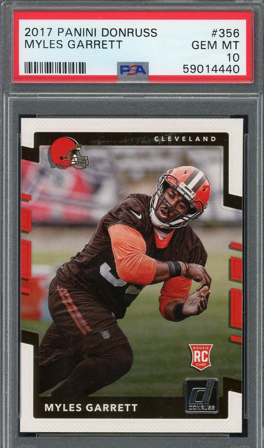 Myles Garrett 2017 Panini Donruss Football Rookie Card #356 Graded PSA 10-Powers Sports Memorabilia
