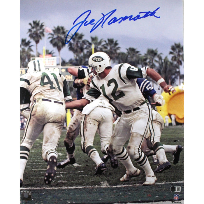 Joe Namath Signed New York Jets 16x20 Photo – Super Bowl – Beckett Witness Authenticated-Powers Sports Memorabilia