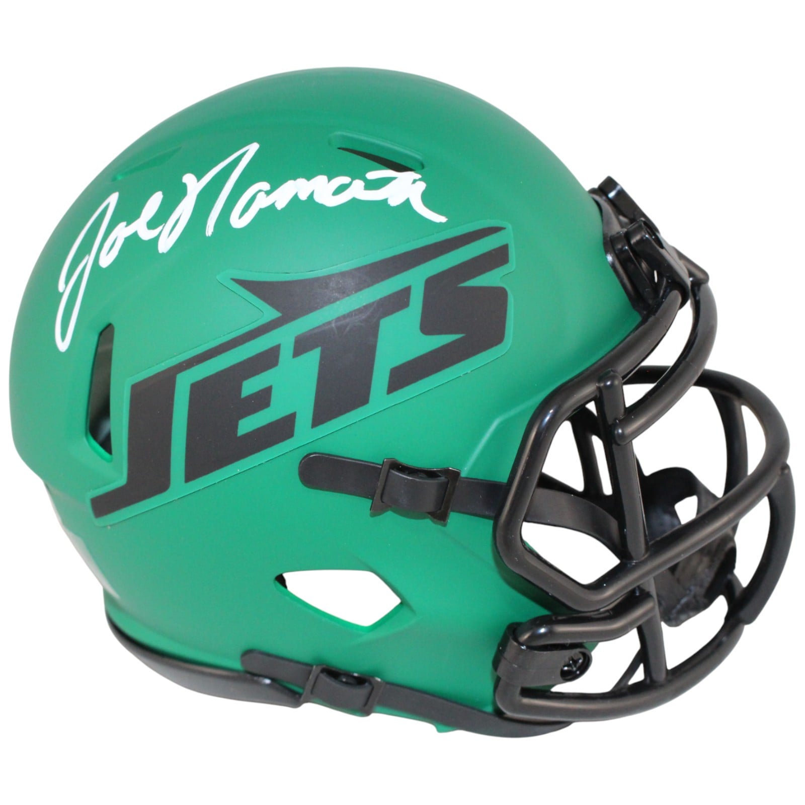 Joe Namath Signed New York Jets Rave Mini Helmet – Beckett Witness Authenticated-Powers Sports Memorabilia