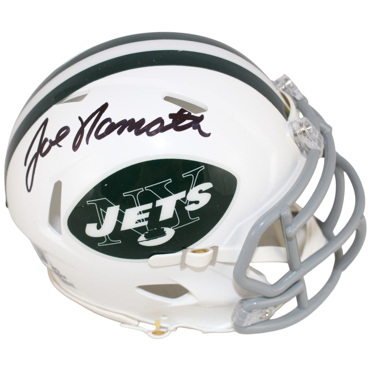 Joe Namath Signed New York Jets TB 65-77 Mini Helmet – Beckett Witness Authenticated-Powers Sports Memorabilia