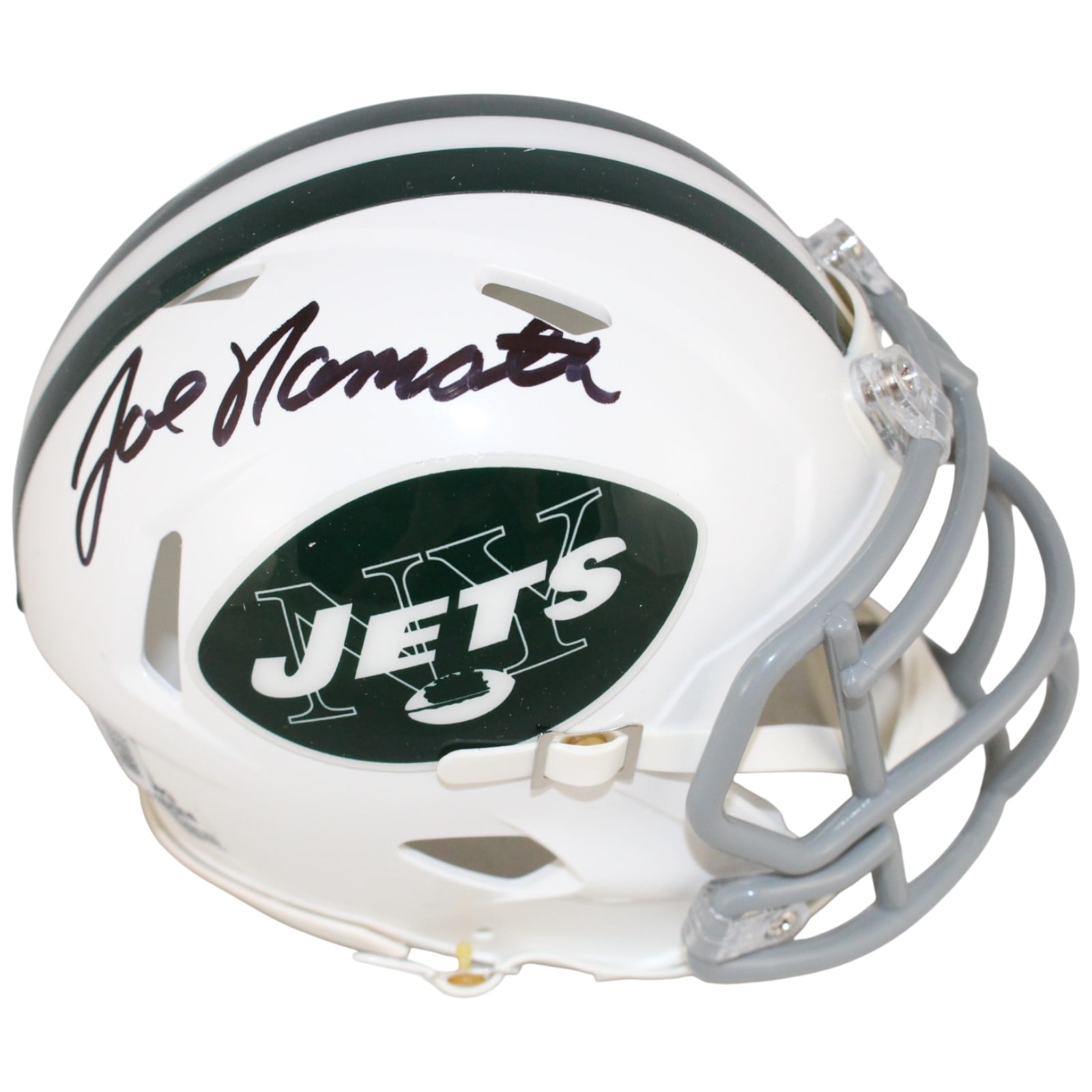 Joe Namath Signed New York Jets TB 65-77 Mini Helmet – Beckett Witness Authenticated-Powers Sports Memorabilia