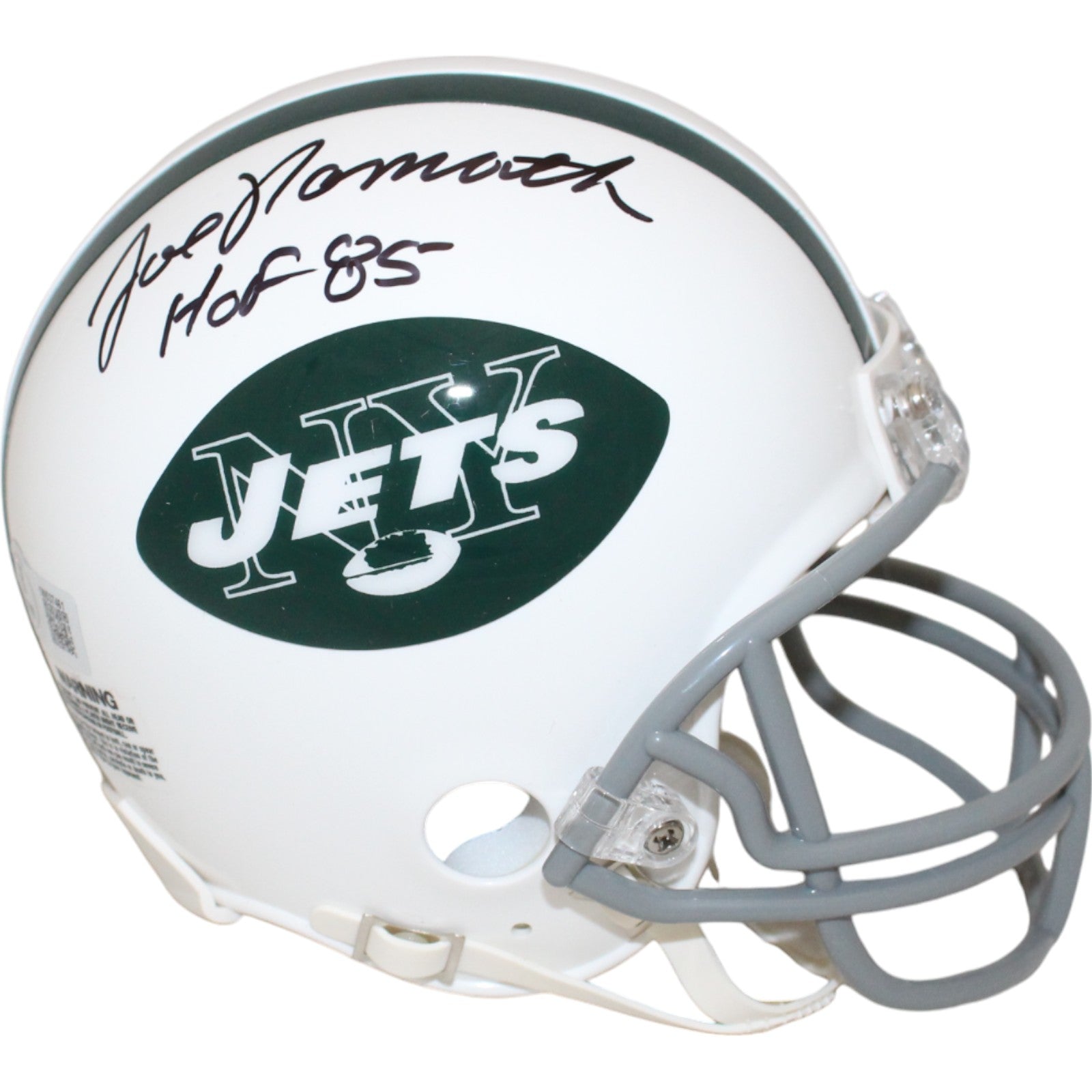 Joe Namath New York Jets VSR4 TB 65-77 Signed Mini Helmet-Powers Sports Memorabilia