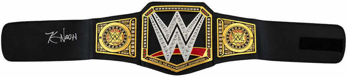Kevin Nash Autographed WWE Heavyweight Champion Black Replica Wrestling Belt-Powers Sports Memorabilia