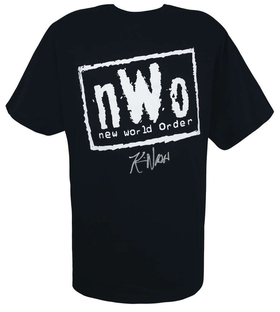 Kevin Nash Autographed NWO Black Wrestling T-Shirt-Powers Sports Memorabilia