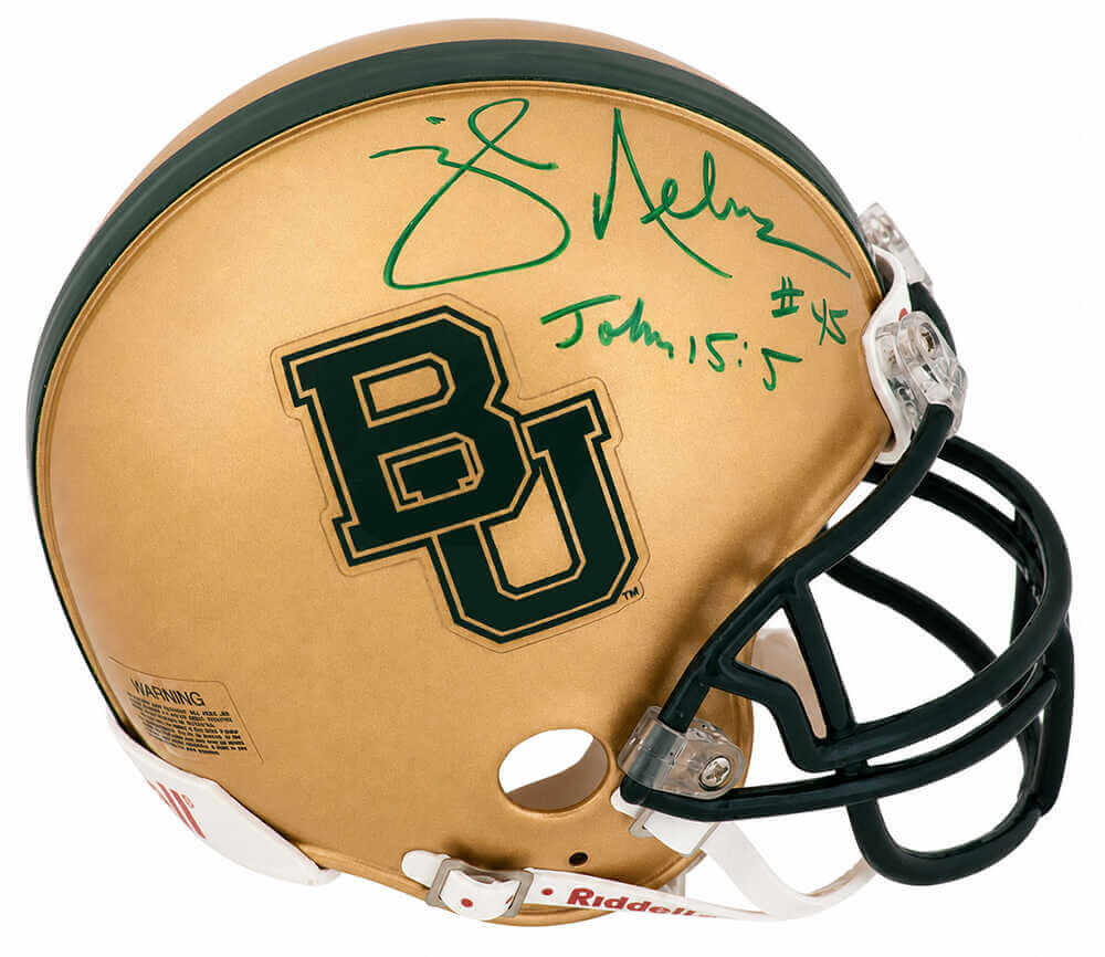 Mike Nelms Autographed Baylor Bears Riddell (VSR4) Mini Helmet-Powers Sports Memorabilia