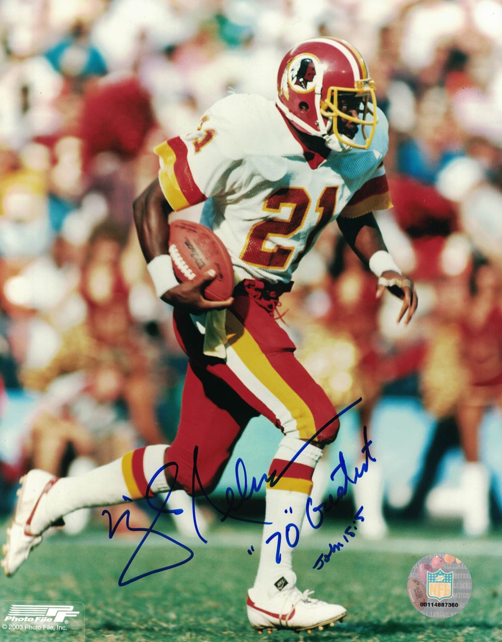 Mike Nelms Signed Washington Redskins 8x10 Photo 70 Greatest-Powers Sports Memorabilia