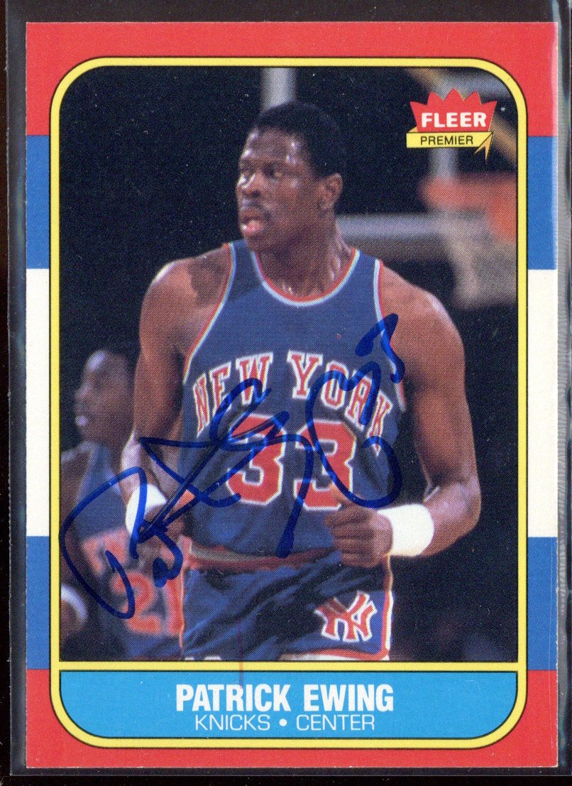 Patrick Ewing New York Knicks Signed 1986 Fleer Premier #32 Card-Powers Sports Memorabilia