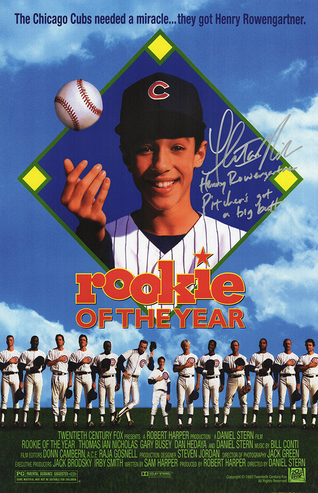 Thomas Ian Nicholas Autographed Rookie Of The Year 11x17 Movie Poster with Pitchers Got A Big Butt-Powers Sports Memorabilia