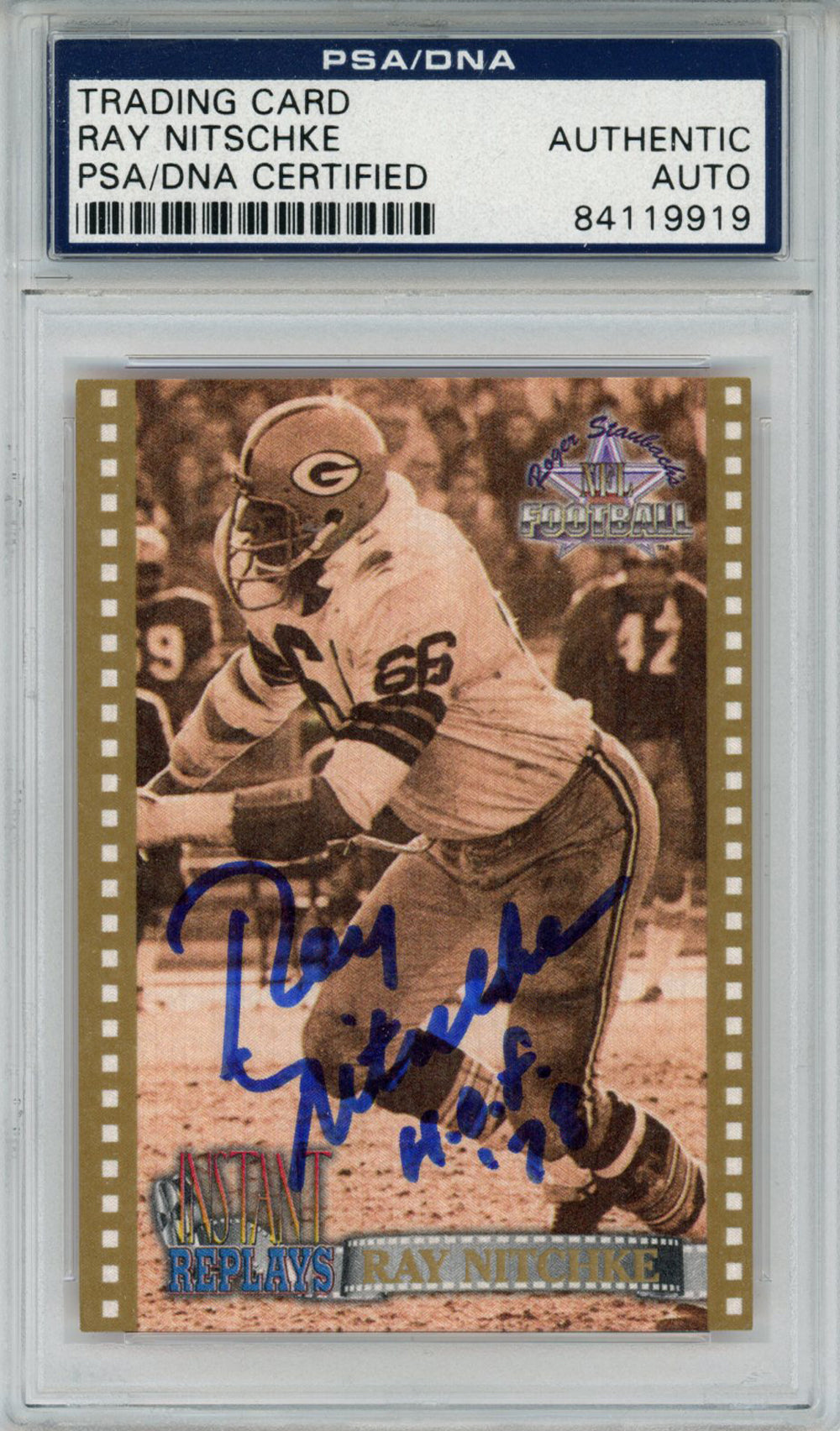Ray Nitschke Green Bay Packers Signed Card - 1994 Ted Williams #IR8 HOF PSA Slab PSA-Powers Sports Memorabilia