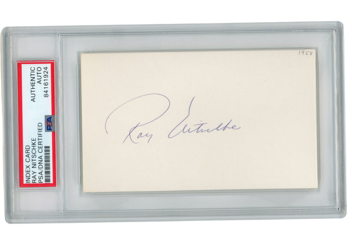 Ray Nitschke Green Bay Packers Signed Mini Helmet - Index Slabbed PSA PSA-Powers Sports Memorabilia