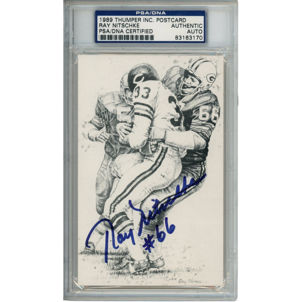 Ray Nitschke Green Bay Packers Signed Mini Helmet - Postcard PSA Slabbed PSA-Powers Sports Memorabilia