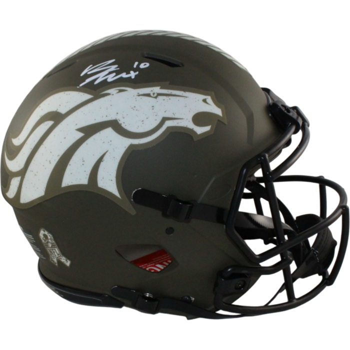 Bo Nix Signed Denver Broncos Authentic 22 STS Helmet – Beckett Witness Authenticated-Powers Sports Memorabilia