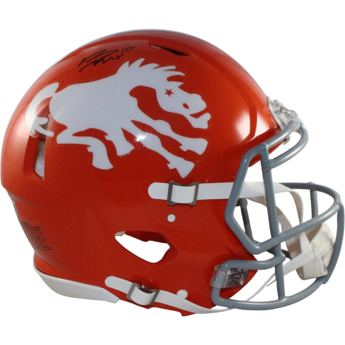 Bo Nix Signed Denver Broncos Authentic 1966 TB Helmet – Beckett Witness Authenticated-Powers Sports Memorabilia