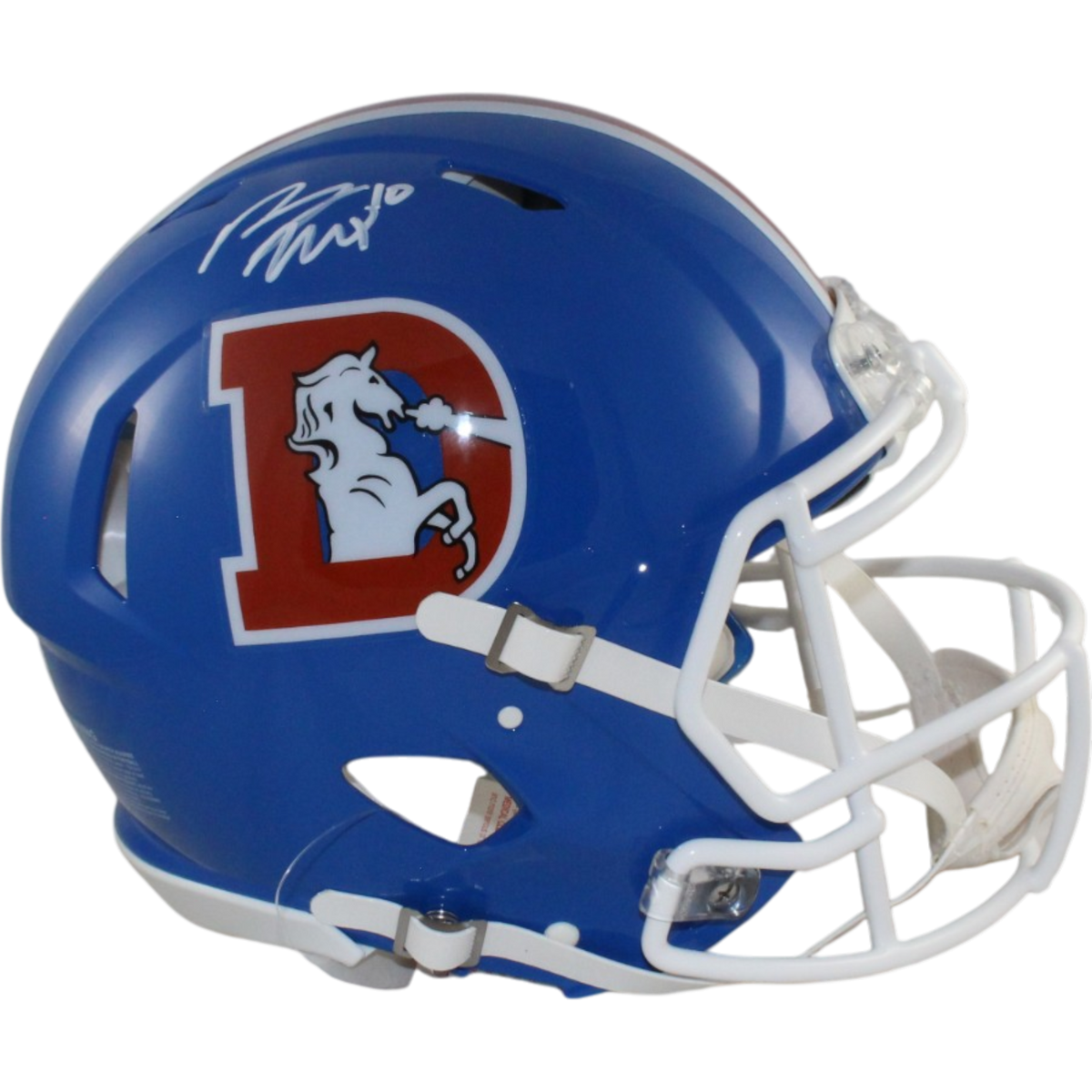 Bo Nix Signed Denver Broncos Authentic TB Helmet – Beckett Witness Authenticated-Powers Sports Memorabilia