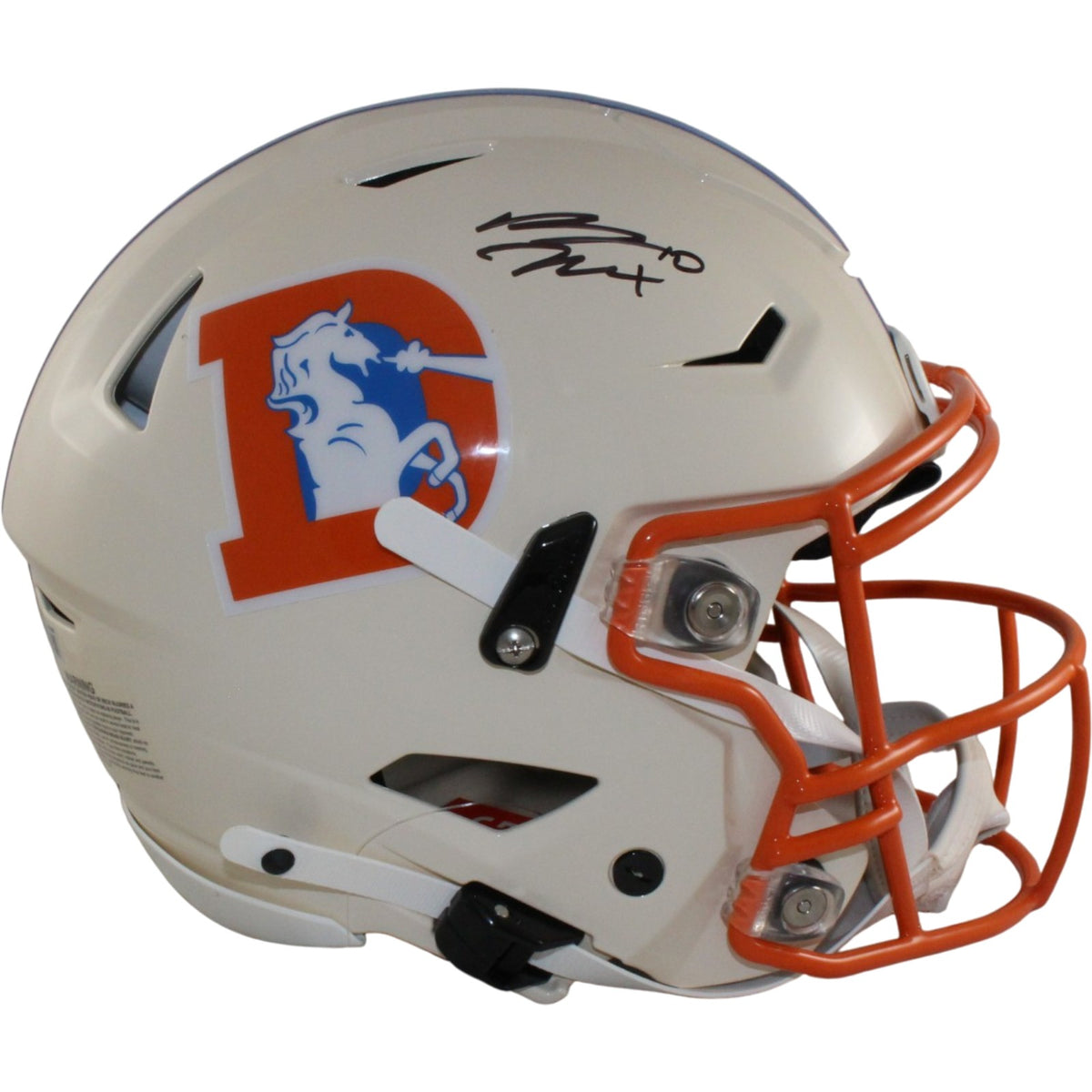 Bo Nix Denver Broncos SpeedFlex Retro Signed Helmet Beckett Witness 56432 Beckett-Powers Sports Memorabilia