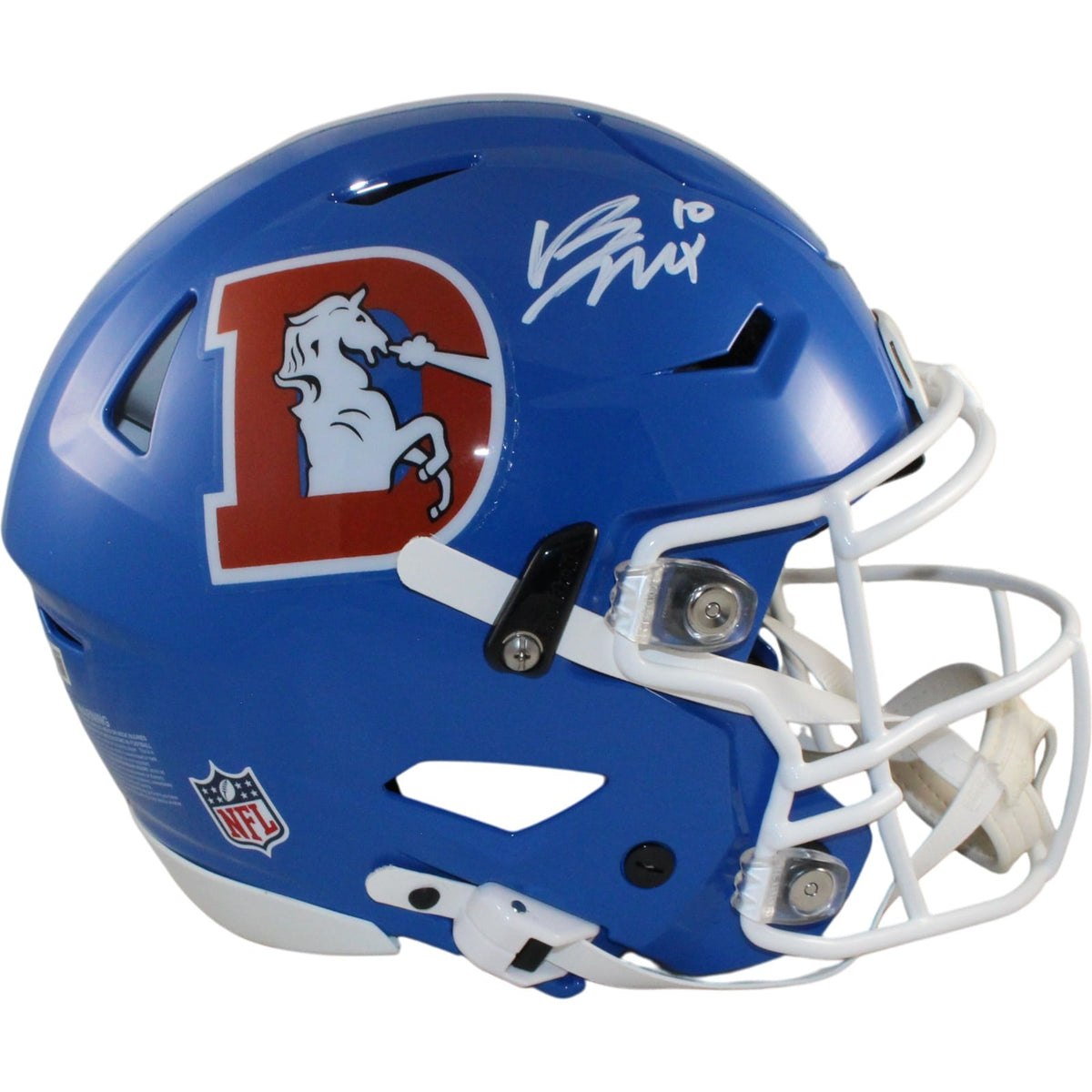Bo Nix Signed Denver Broncos SpeedFlex TB Helmet – Beckett Witness Authenticated-Powers Sports Memorabilia