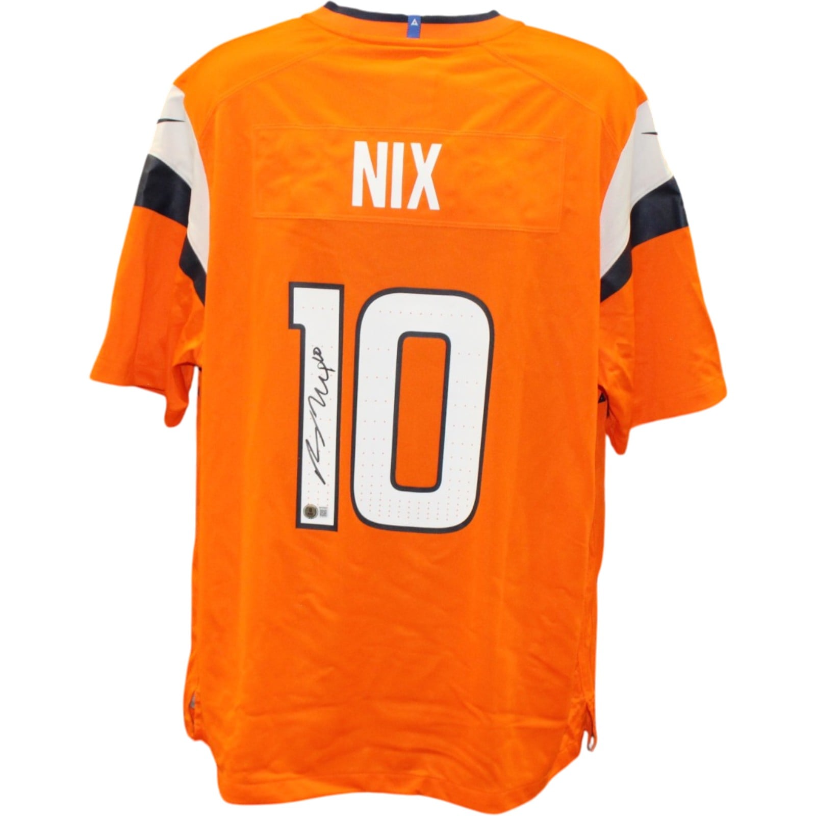 Bo Nix Signed Denver Broncos Orange Nike Size XL Jersey – Beckett Witness Authenticated-Powers Sports Memorabilia