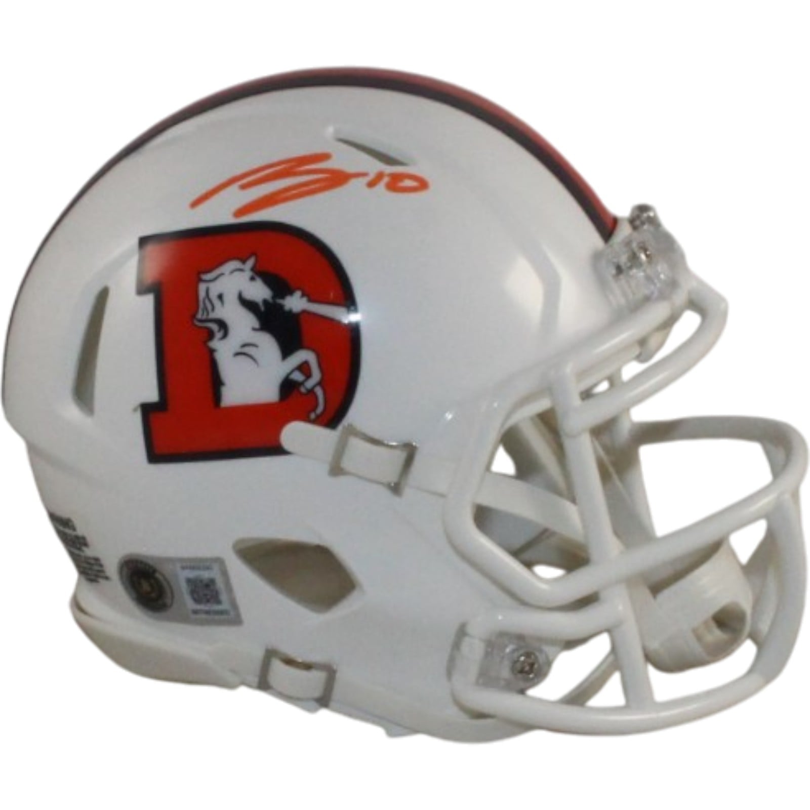 Bo Nix Signed Denver Broncos 2023 ALT Mini Helmet – Beckett Witness Authenticated-Powers Sports Memorabilia