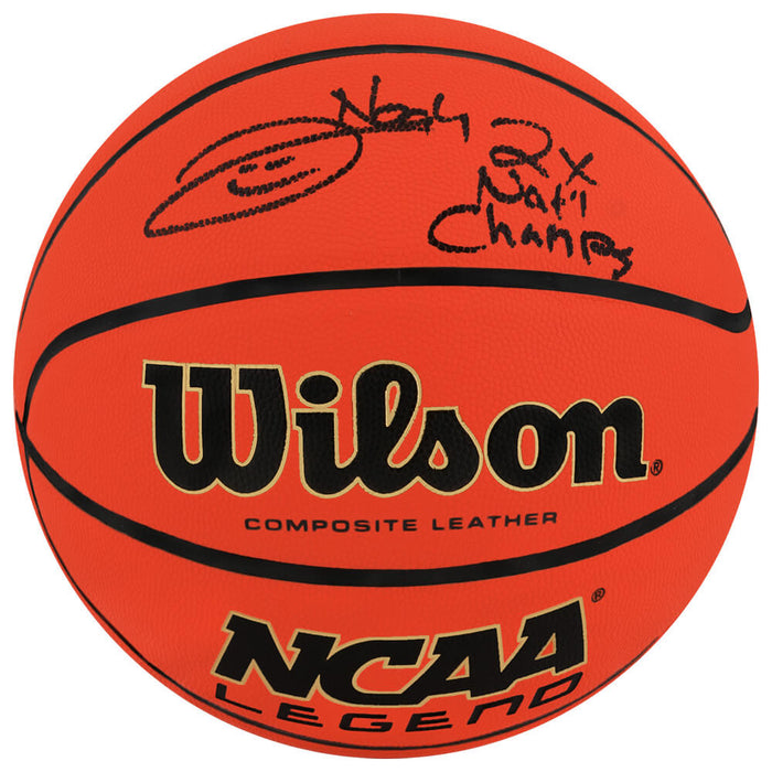 Joakim Noah Autographed Wilson NCAA Basketball with 2x Nat'l Champs-Powers Sports Memorabilia