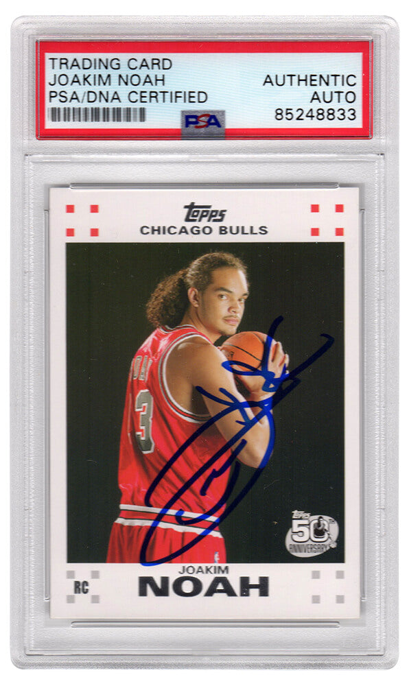 Joakim Noah Chicago Bulls Autographed Topps Rookie Basketball Card #9 PSA-Powers Sports Memorabilia