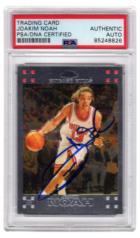 Joakim Noah Chicago Bulls Autographed Topps Chrome Rookie Basketball Card-Powers Sports Memorabilia