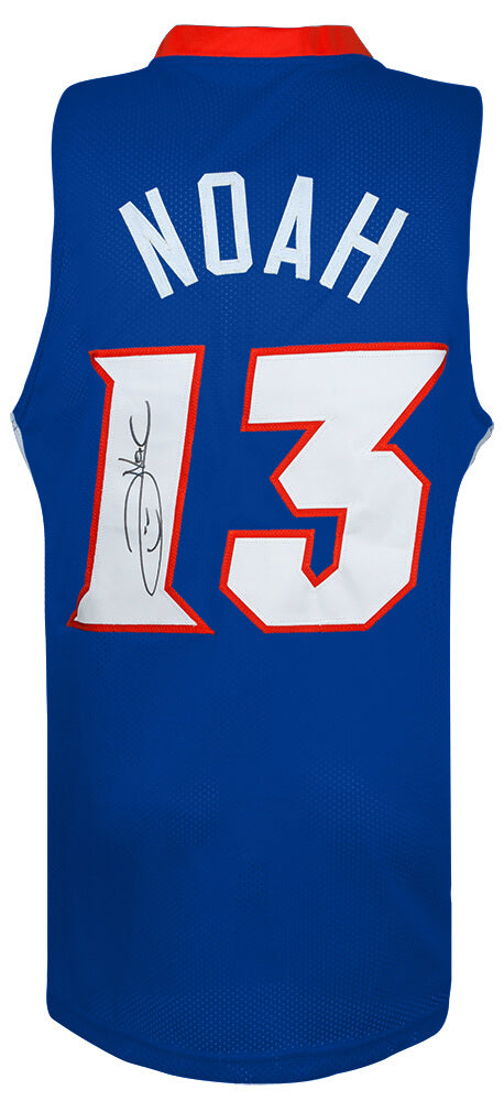 Joakim Noah Autographed Blue Custom College Basketball Jersey-Powers Sports Memorabilia