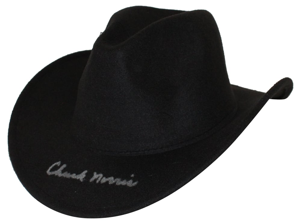 Chuck Norris Texas Ranger Signed Mini Helmet - Black Cowboys Hat JSA JSA-Powers Sports Memorabilia