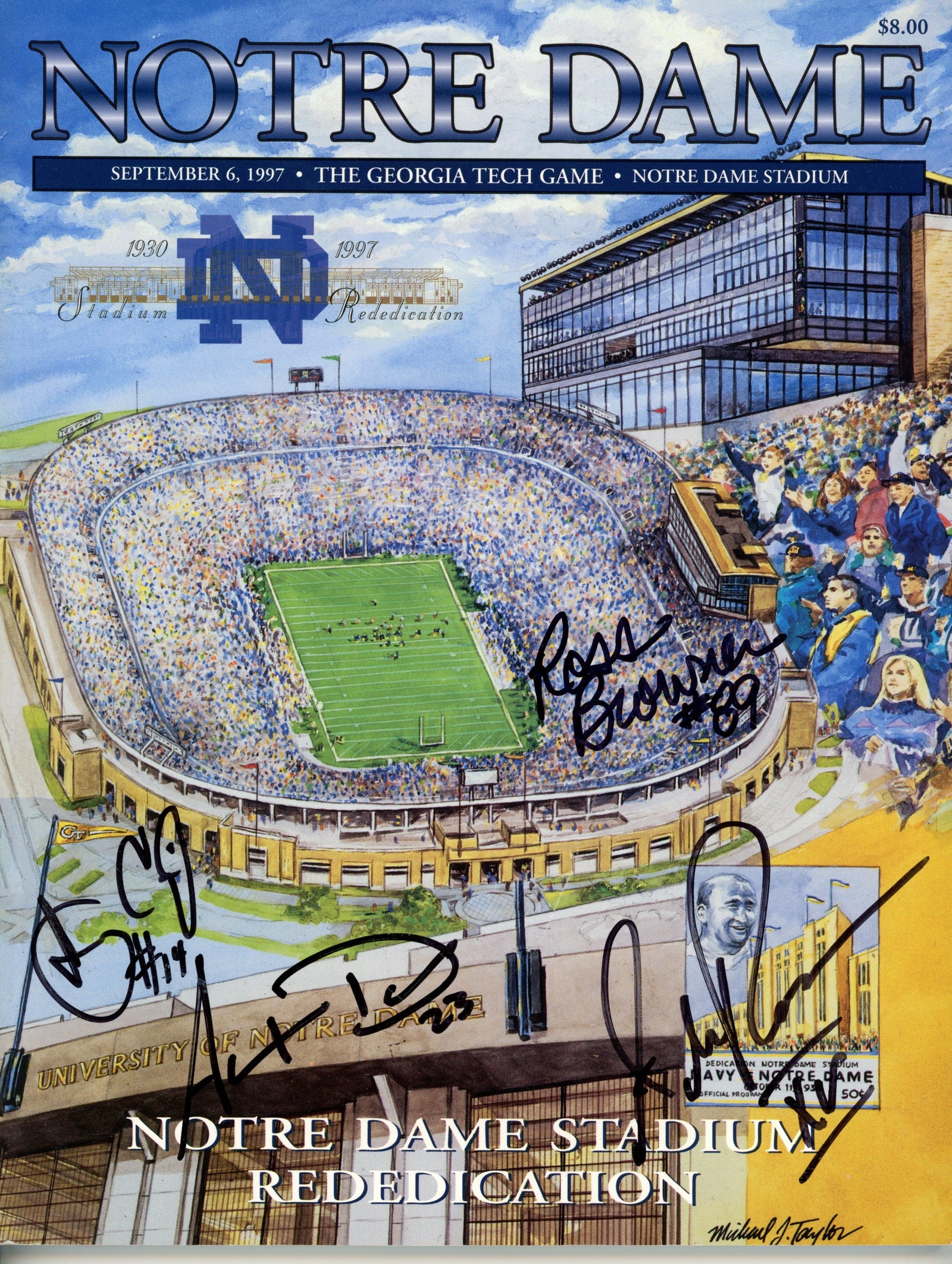 Covington Browner Denson Rossum Notre Dame Fighting Irish Signed Magazine - Notre Dame Irish 1997 Magazine JSA JSA-Powers Sports Memorabilia