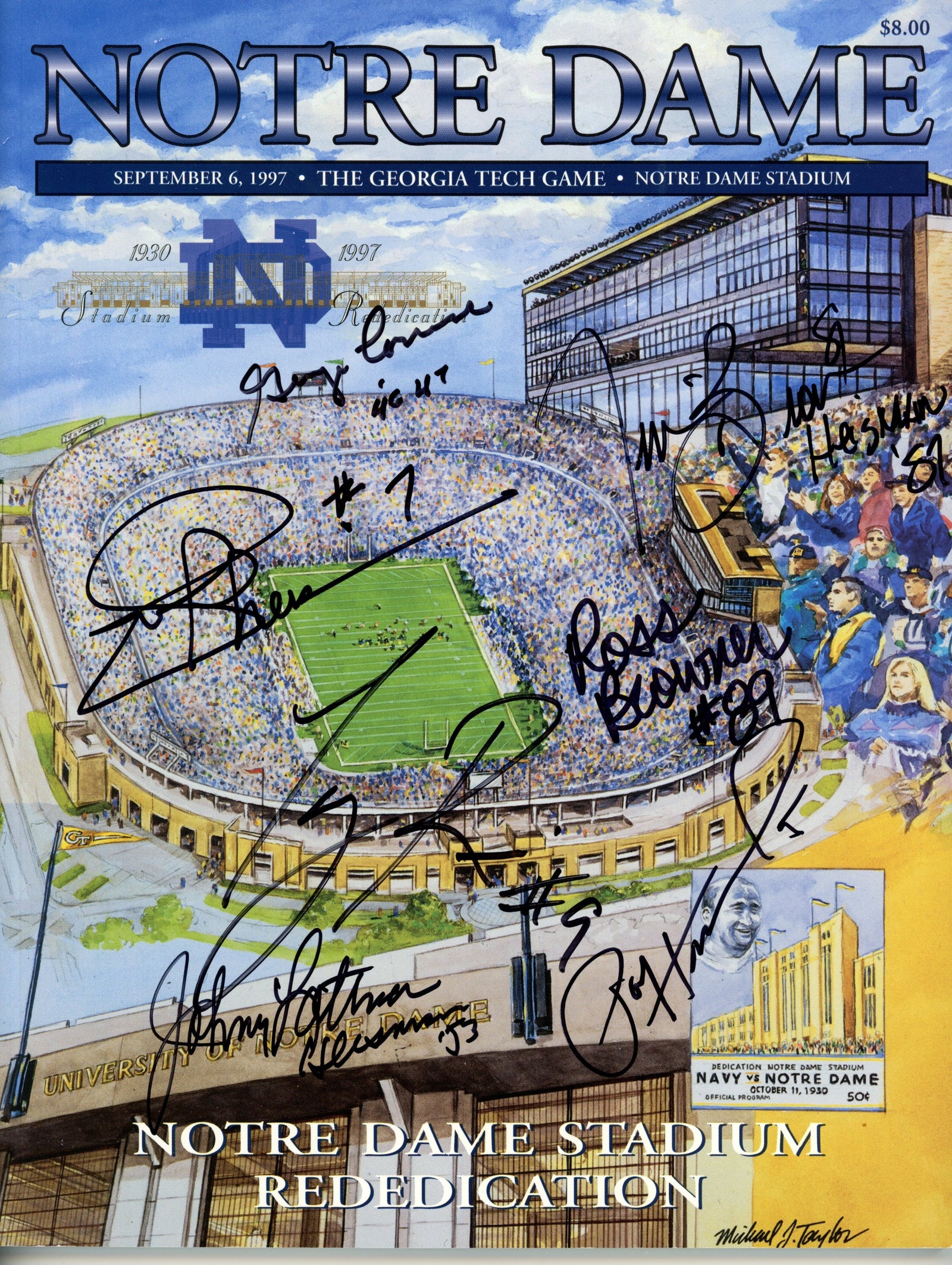 Hornung Connor Theismann Brown +3 Notre Dame Fighting Irish Signed Magazine - Notre Dame Irish 97 Magazine JSA JSA-Powers Sports Memorabilia