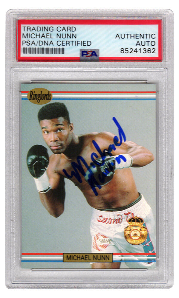 Michael Nunn Autographed 1991 Ringlords Boxing Card #24 (PSA Encapsulated)-Powers Sports Memorabilia