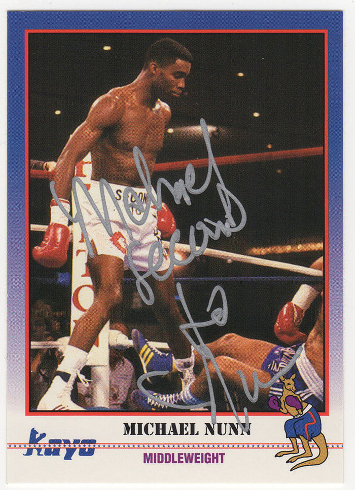 Michael 'Second To' Nunn Autographed 1991 Kayo Boxing Trading Card #202-Powers Sports Memorabilia
