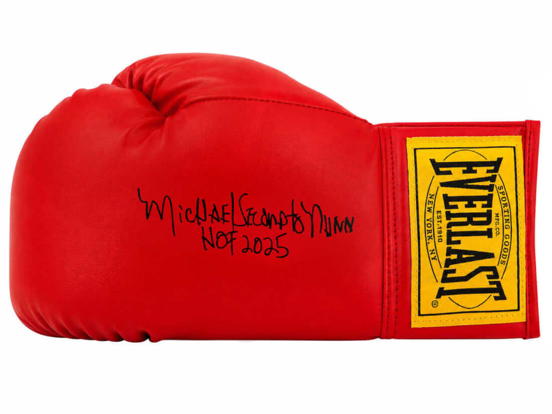 Michael 'Second To' Nunn Autographed Everlast Red Full Size Boxing Glove with HOF 2025-Powers Sports Memorabilia